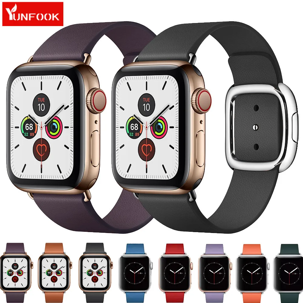 Ремешок URVOI для Apple Watch series 5 4 3 2 1 из натуральной кожи с кольцами ремешок для iWatch современный дизайн пряжка crazy horse