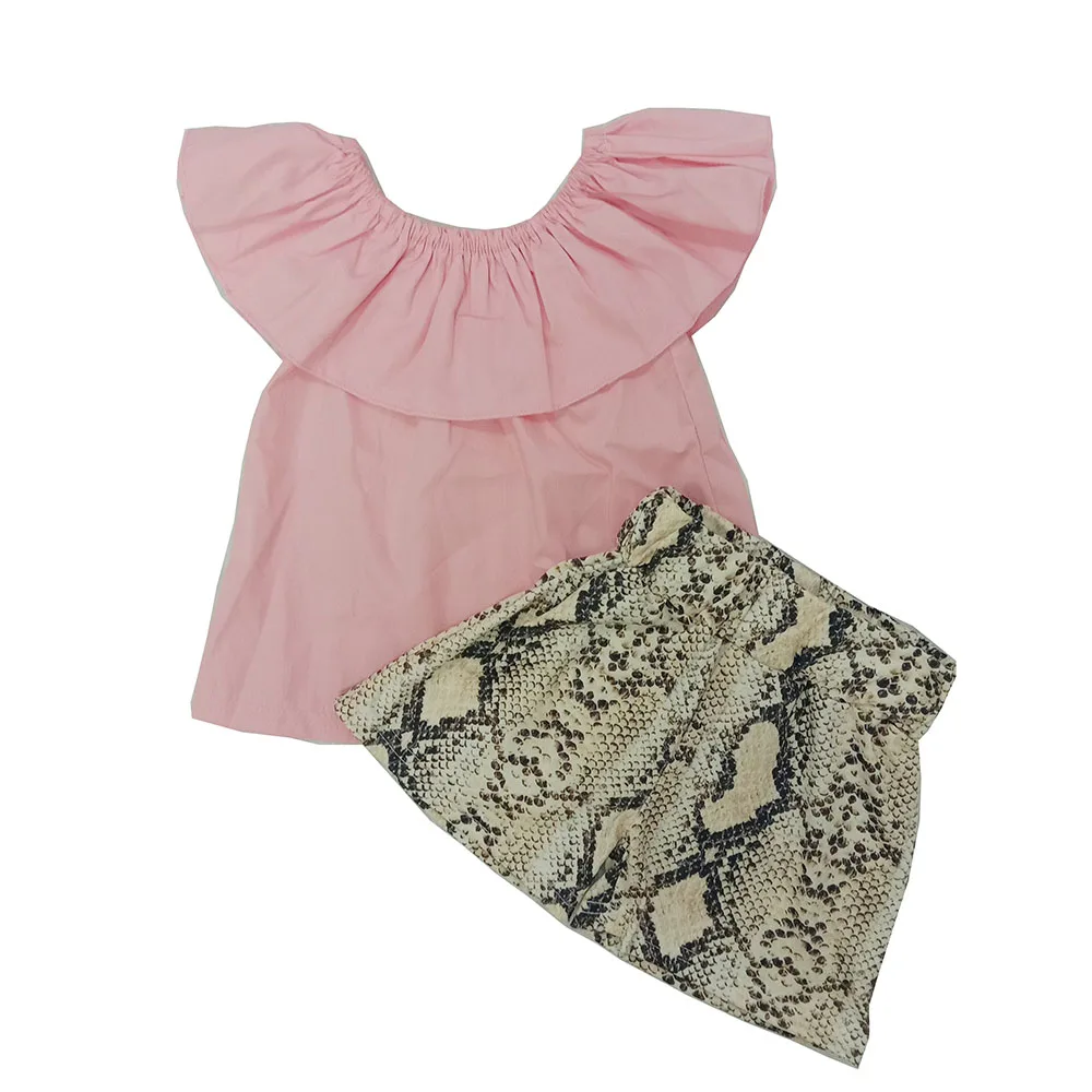 Лидер продаж 2020 летняя модная розовая футболка RTS для маленьких девочек шорты со