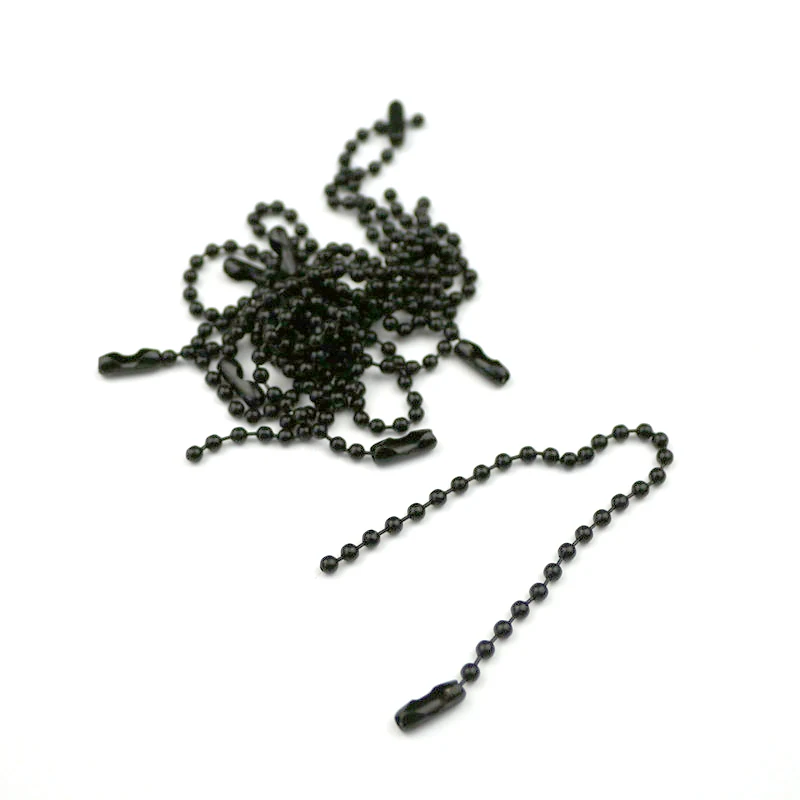 Black Bead Chains 20-80 шт Круглые ожерелья из бусинок ремесло одежды/Куклы/сумки/этикетки бирки цепи пряжки цветные кольца соединитель DIY ювелирных изделий - Цвет: Black Bead Chains