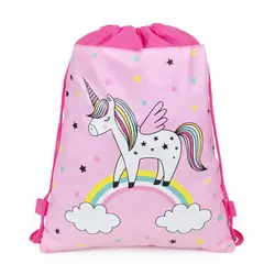 Милый Единорог сумка на шнурке для девочек Дорожная сумка для хранения мультфильм детские школьные рюкзаки подарок на день рождения Mujer