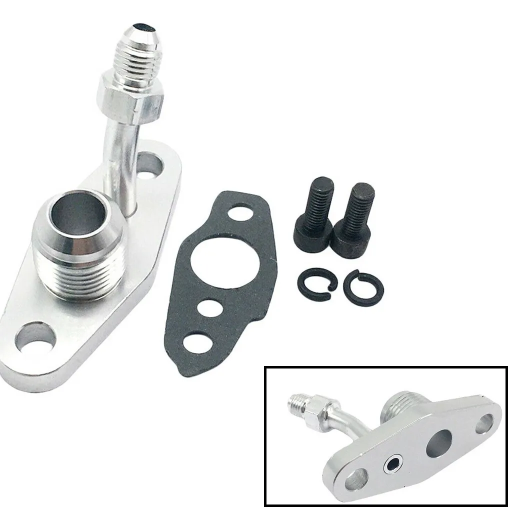 Turbo Oil Feed & Drain Flange For TOYOTA CT9 CT12 CT20 4AN Feed/ 10AN Return