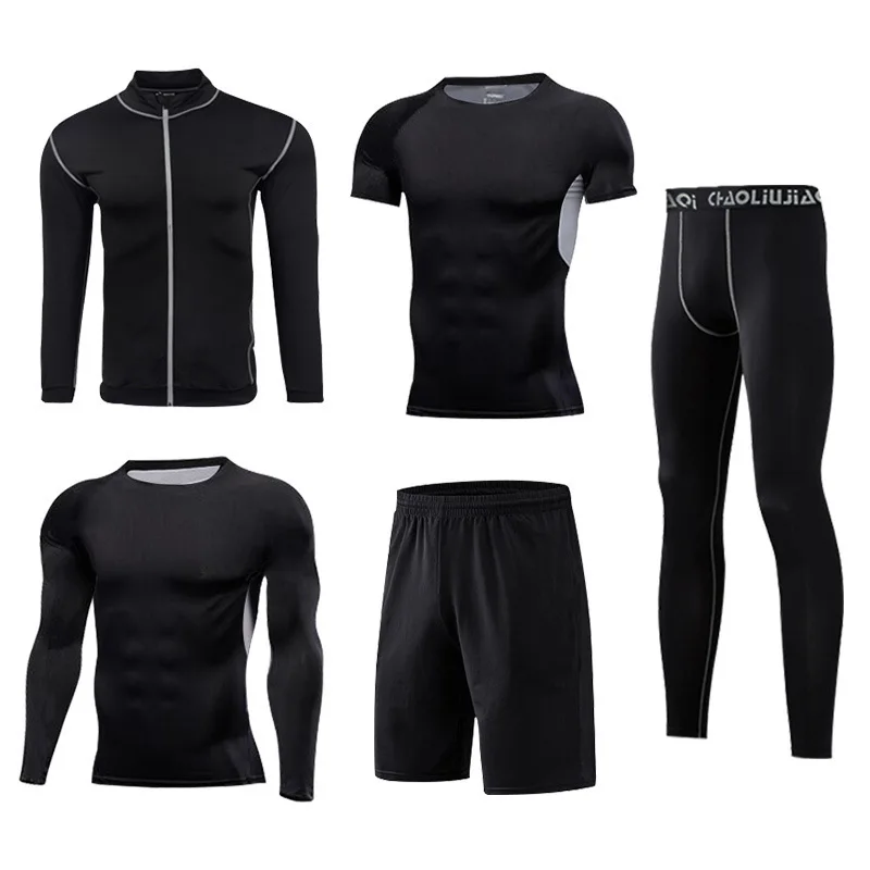 Compression Suit I 5 шт., мужской спортивный костюм для бега, одежда, быстросохнущая, для бега, спортивная одежда, компрессионный костюм, для тренировок, для бега, спортивный костюм, комплект для спортзала, фитнеса - Цвет: Compression Suit I