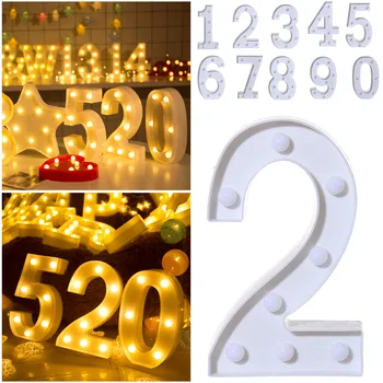 0-9 Lichtgevende Digitale Nummer Led Brief Licht Creatieve Led Batterij Night Lamp Romantische Wedding Party Room Brief Decoratie 0-9 Lichtgevende Digitale Nummer Led Brief Licht Creatieve Led Batterij Night Lamp Romantische Wedding Party Room Brief Decoratie