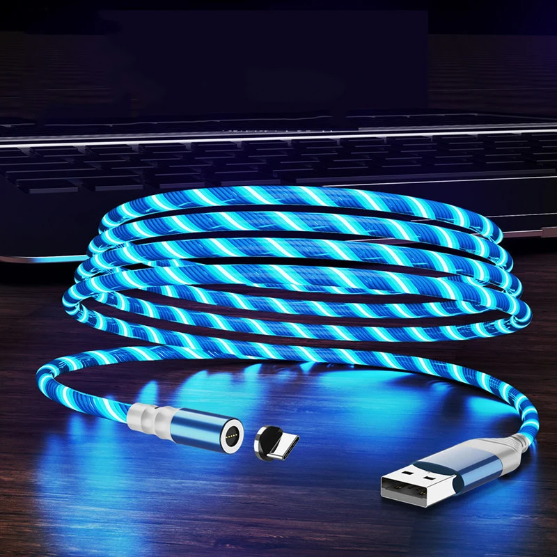 JUSFYU 1 м 2 м Магнитный светодиодный кабель Micro usb type C Магнитный usb кабель для зарядки для iPhone X 7 8 XS Max XR huawei samsung xiaomi LG