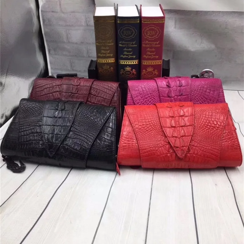 Women's Fashion Designer Genuine Crocodile Skin Small Envelop