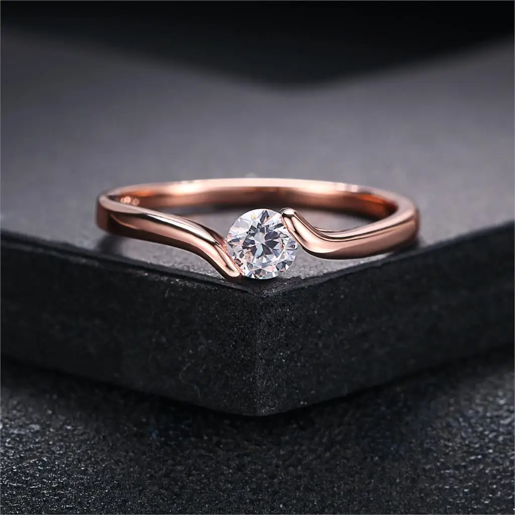 Double Fair Zirconia Engagement Rings For Bride Women Wedding Jewelry Finger Accessories Gift DFR198