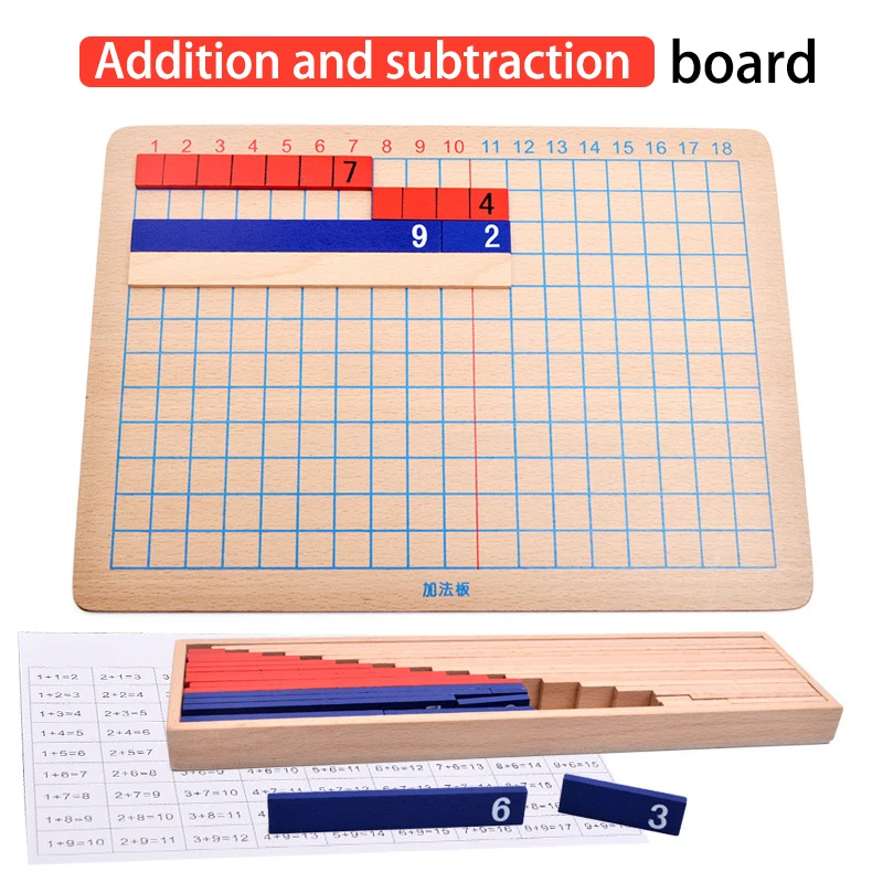 

Enlightenment Education Addition And Subtraction Board Professional Teaching Aids Math Training Montessori Math Toy