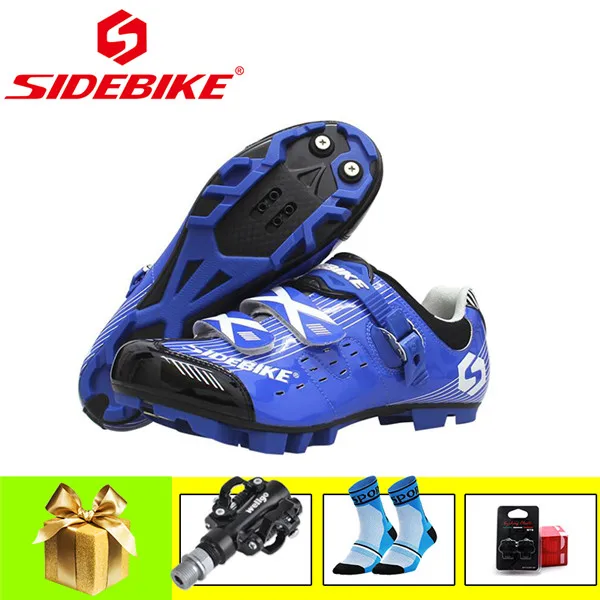 SIDEBIKE mtb велосипедная обувь мужская самоблокирующаяся дышащая велосипедная SPD обувь для горного велосипеда спортивная обувь для верховой езды суперзвезда кроссовки - Цвет: Pedals 1 for B