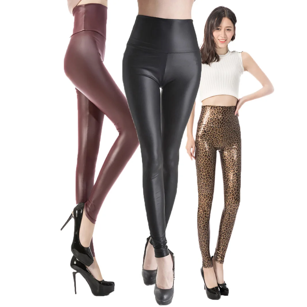 NEW High-Waisted Fluorescence Leggings Solid Color Disco Pants S/M/L/XL leggings for women