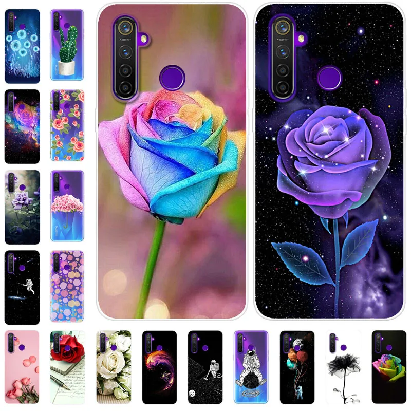 For OPPO Realme 5i Case TPU Soft Flower Silicone case for OPPO Realme 5 Case Cover Realme5 Phone Cases Realme 5i RMX2030 5 i