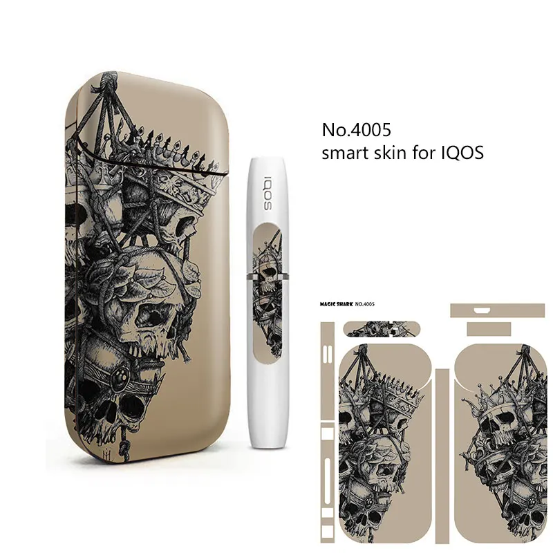 Волшебная Акула Новое поступление череп наклейка чехол для IQOS 2,4 плюс ПВХ кожи пленка для IQOS 2,4+ 2,4 p наклейка 1995-4005 - Цвет: 4005