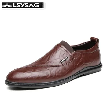

Men Loafers Shoes Genuine Leather Soft Bottom Shoes Male Fashion Boat Footwear Soft Luxury Dress Party Shoes Men Chaussure Homme