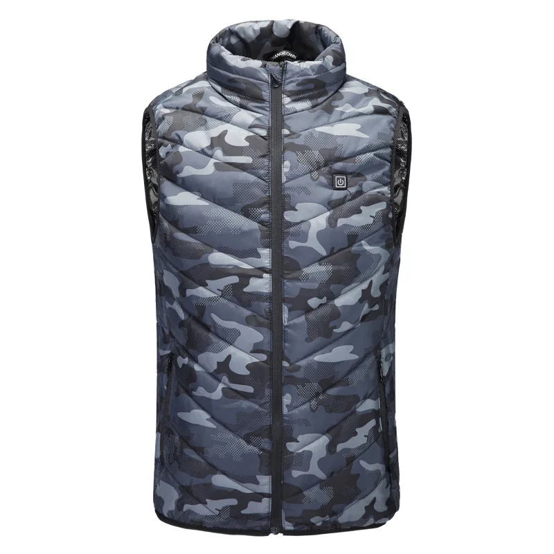 ZYNNEVA, зимний жилет с подогревом, для мужчин и женщин, USB, самонагревающийся жилет, для улицы, Camfouflage, пальто, Термальный, для пешего туризма, нагревательная одежда, GC1158 - Цвет: camouflage