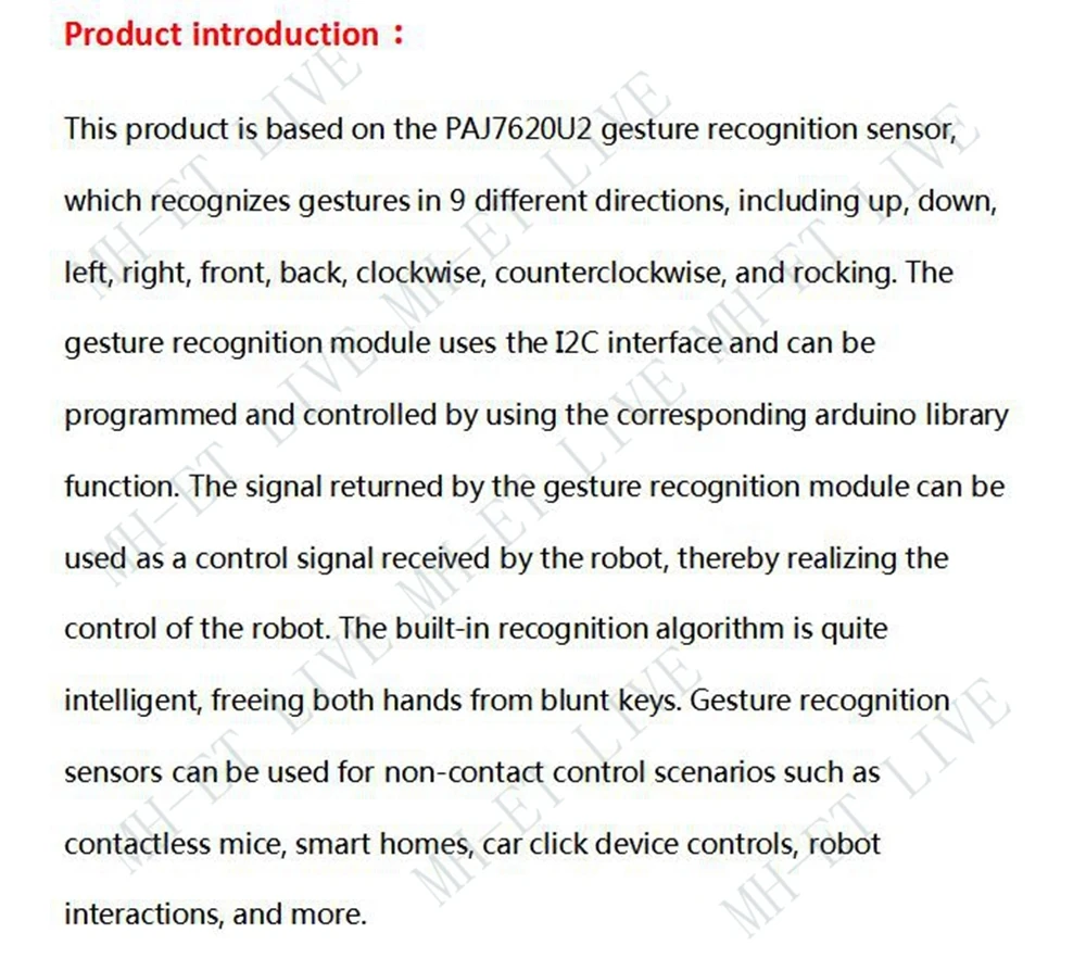 PAJ7620U2 различное распознавание жестов сенсор модуль для Arduino встроенный 9 жестов IIC интерфейс Интеллектуальное распознавание