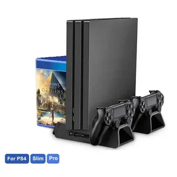 

For PS4/PS4 Slim/PS4 Pro Vertical Stand with Cooling Fan Dual Controller Charger Charging Station Playstation 3 Cooler