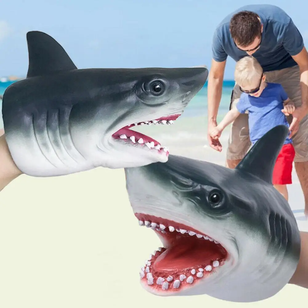 

Shark Hand Puppet Hand Puppet Gloves Soft Vinyl Silicone Animal Head Figure Vividly Kids Toy Model Gift