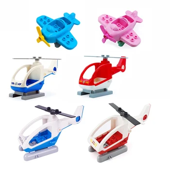 

Helicopter airship Building Blocks traffic Accessories aircraft Cartoon Car Airplane Parts Kids Toys Gift DIY Compatible Duplos