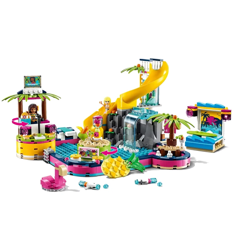 

New Girl Series Princess Bricks Karaoke Pool Party Compatible Legoingly Friends 41374 Building Blocks for Kids Christmas Gift