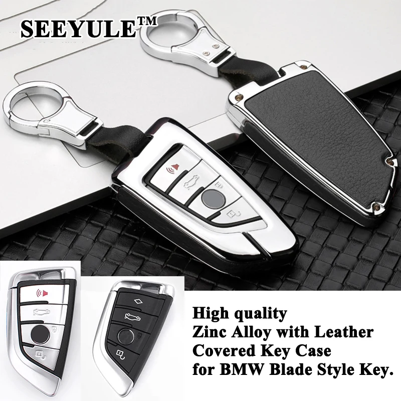 

SEEYULE Zinc Alloy Car Blade Style Key Case Cover Accessories for BMW 3 5 7 G30 G31 G11 G12 X1 F48 X3 G01 X5 F15 G05 X6 F16 G06
