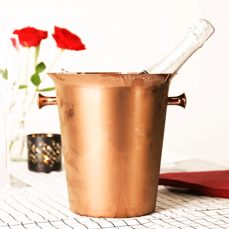 2L/4L European Style Stainless Steel Ice Bucket Wine Champagne Wine Chiller Bottle Cooler Beer Chiller Ice Barrel