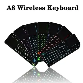 

Portable Mini Wireless Keyboards LED Handheld 2.4G Wireless Keyboards With Touchpad Air Mouse For PC Notebook Smart TV Box Black
