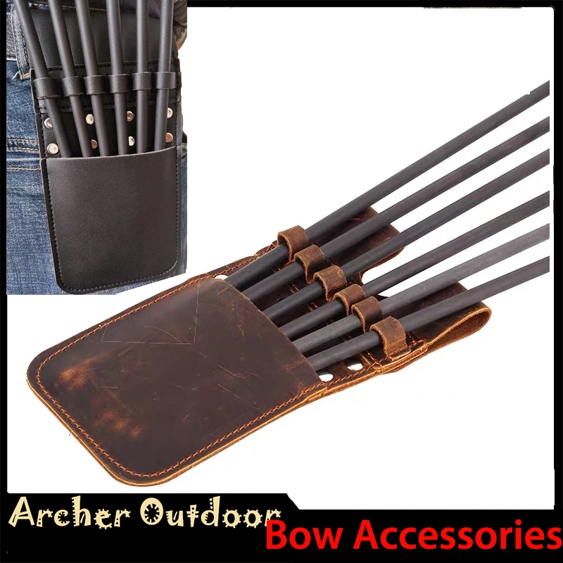

1Pc Archery Hunting Pocket Quiver Arrow Storage Leather Quiver Waist Hip Pocket Quiver For Outdoor Shooting Hunting Accessories