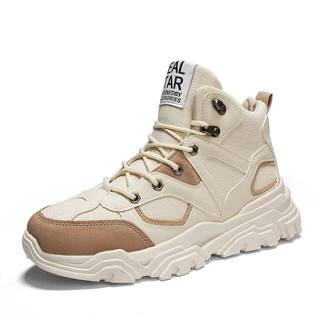 

Winter Casual Men Shoes Keep Warm Waterproof Lace Up High Top Men Boots Rubber Bottom Non-slip Hard-Wearing Warm Shoes for Male