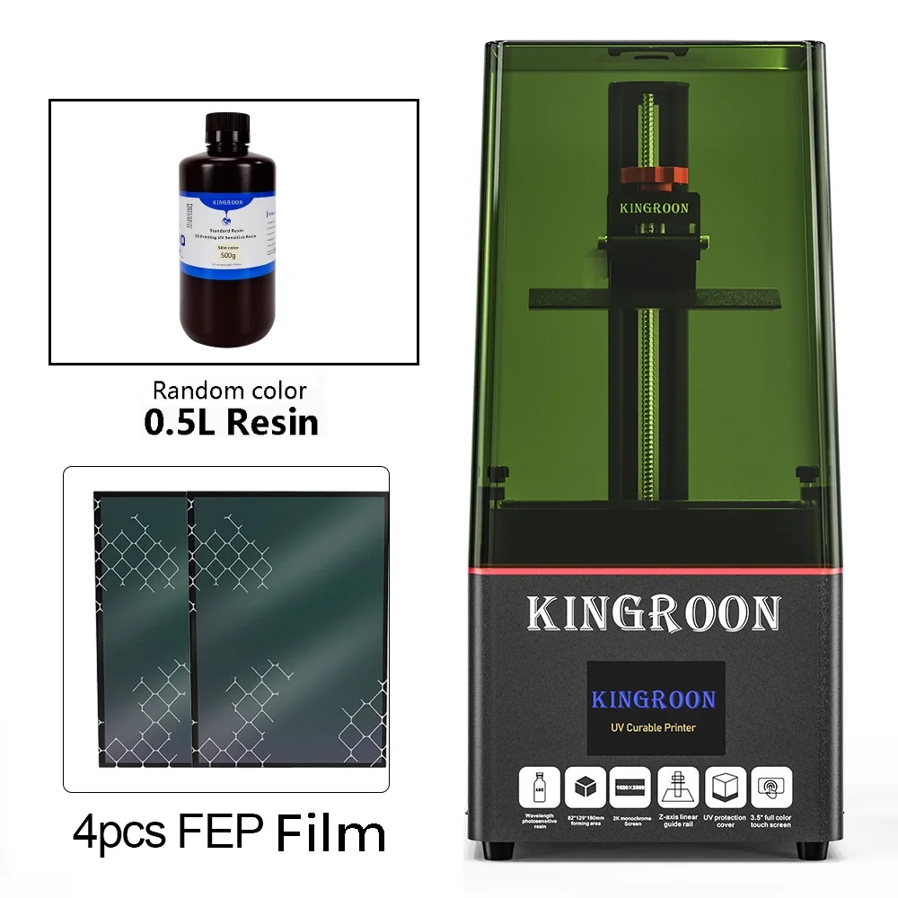 KINGROON KP6 Mono 3D Printer SLA UV Resin Printer 129x82x180mm with 6 inch 2K Monochrome LCD Screen Fast Printing Speed 3d printing business 3D Printers