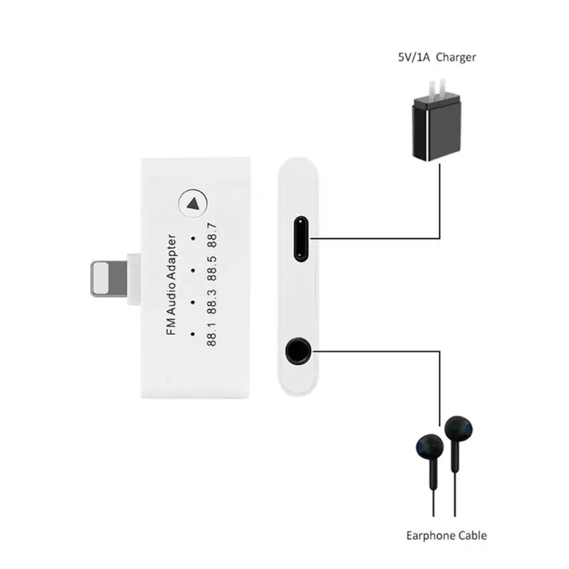 Для LIghtning FM аудио адаптер FM Aduio передатчик Комплект адаптер для iPhone