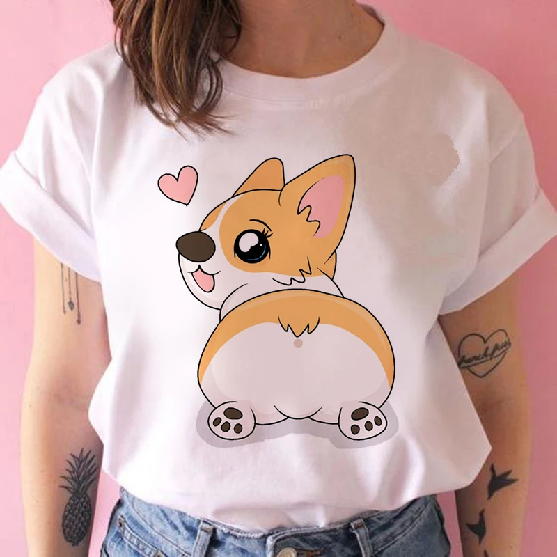 

Vogue Shiba Inu Tshirt White Shirt Women Harajuku Casual t shirts Streetwear Graphic Tops Tee Gift 90s Lady Yong Girl Drop Ship