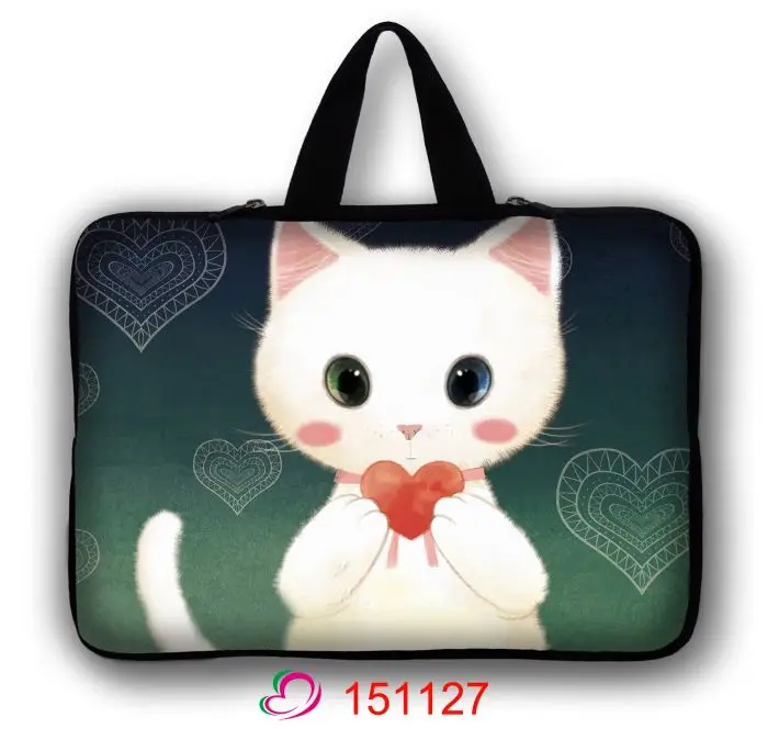 Белая кошка сумка для ноутбука с 2 ручками 10 &quot13&quot 14 &quot15 6&quot 17 &quotдюймов ноутбук