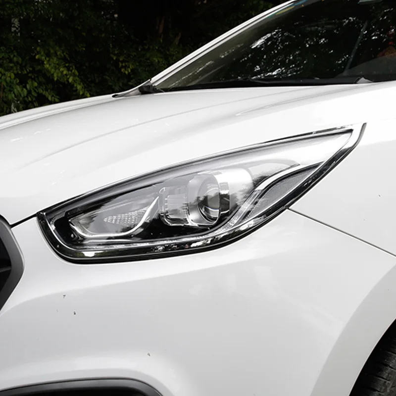 DHBH-для hyundai Tucson IX35 внешний ABS хромированный передний светильник, крышка лампы, головной светильник, чехлы для автомобиля, аксессуары