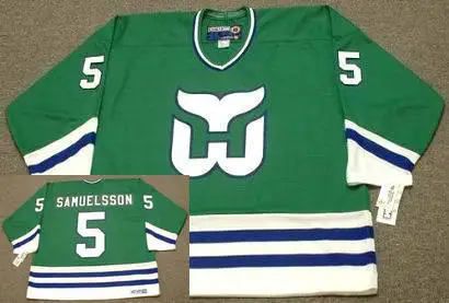 

#5 Ulf Samuelsson Hartford Whalers Retro throwback MEN'S Hockey Jersey Embroidery Stitched Customize any number and name