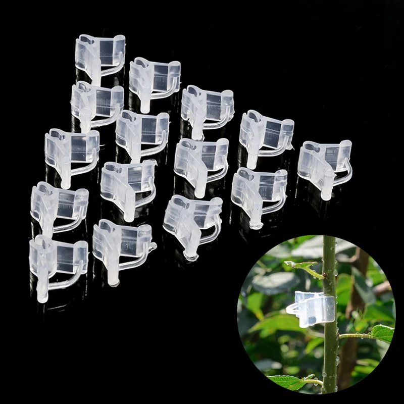 50/100pcs Plastic Plant Clips Supports Connects Reusable Protection Grafting Fixing Tool Gardening Supplies for Vegetable Tomato