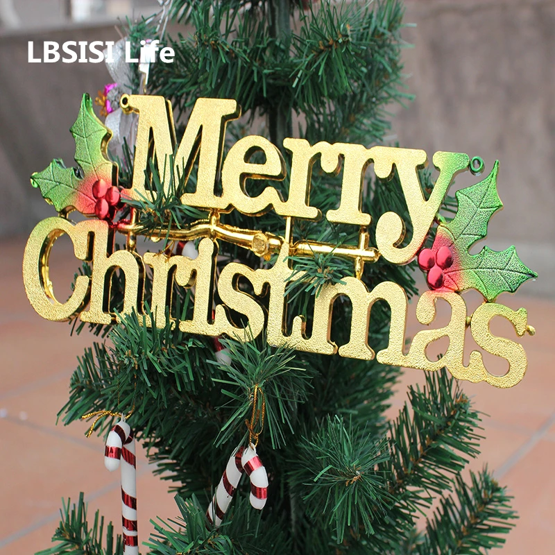 LBSISI Life 20 см/25 см с рождеством золото/серебро открытка надписью рождественская