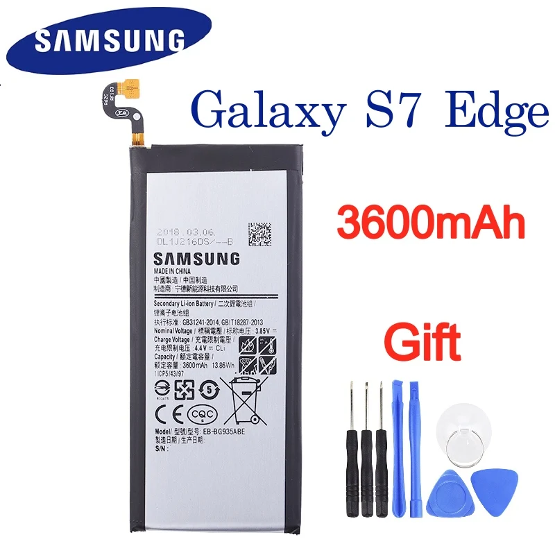 Оригинальная Аккумуляторная батарея Samsung телефон Galaxy S7 Edge G9350 G935F G935FD G935W8 3600 мАч с