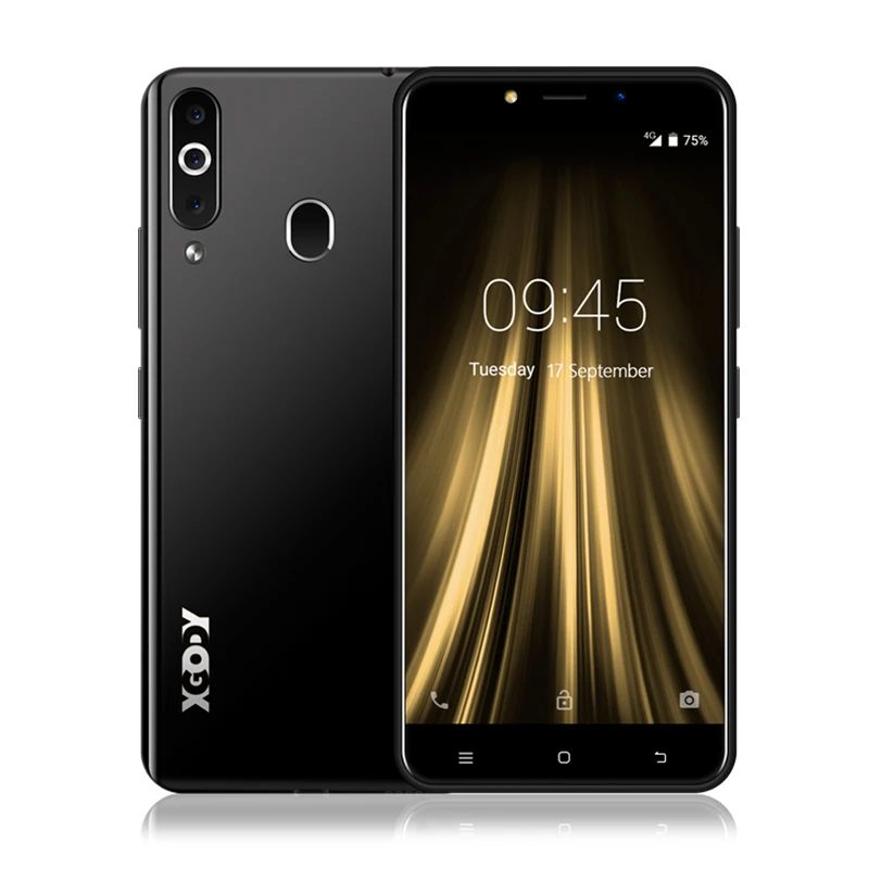 Мобильный телефон XGODY K20Pro, двойной 4G SIM, 5,5 дюймов, 18:9, отпечаток пальца, Android 6,0, 2 ГБ+ 16 ГБ, MTK6737, четырехъядерный, 5 МП, WiFi, мобильный телефон - Цвет: Black