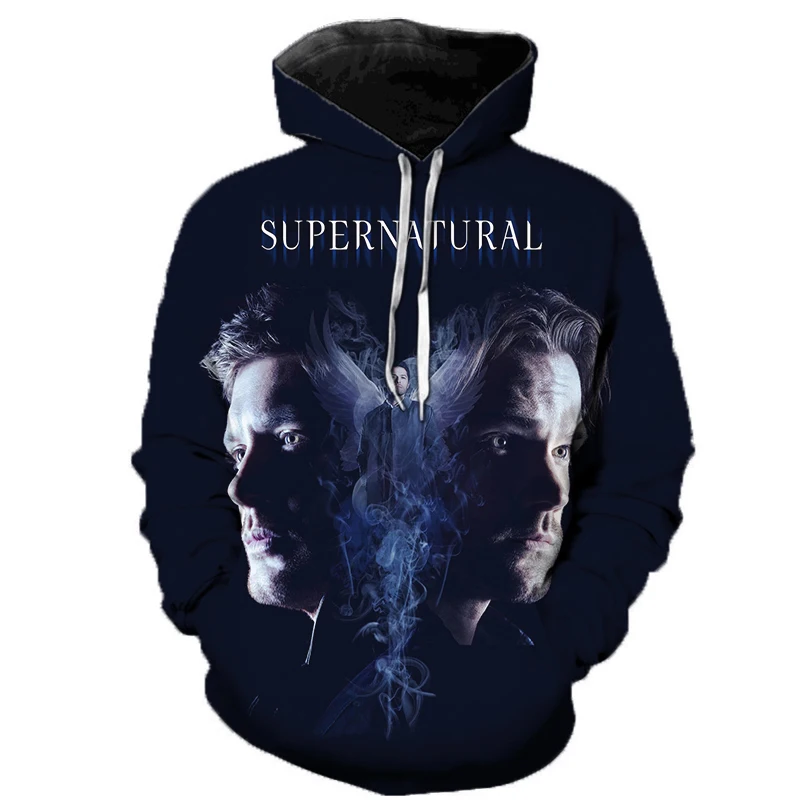 Sudadera con capucha Supernatural 3D para hombre y mujer, suéter informal de Horror TV Drama, ropa de calle Harajuku