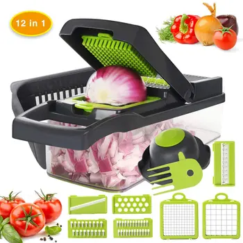 

1Set Vegetable Cutter Slicer Peeler Manual Mandoline Slicer Potato Peeler Onion Cutter Kitchen Accessories With Draining Basket