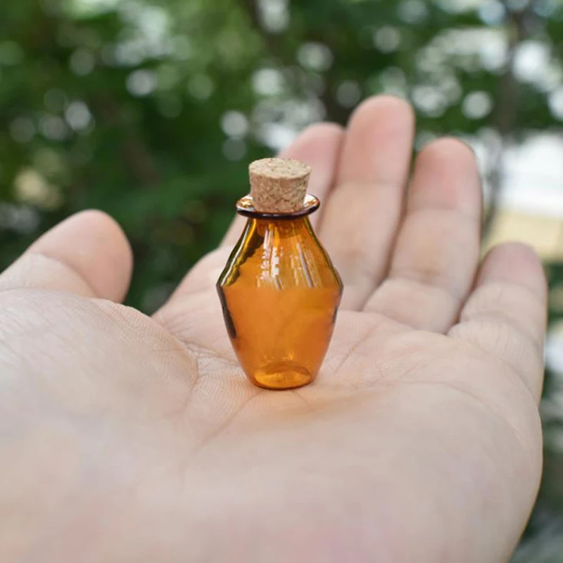 Mini Glass Bottles 2pcs 9Colors