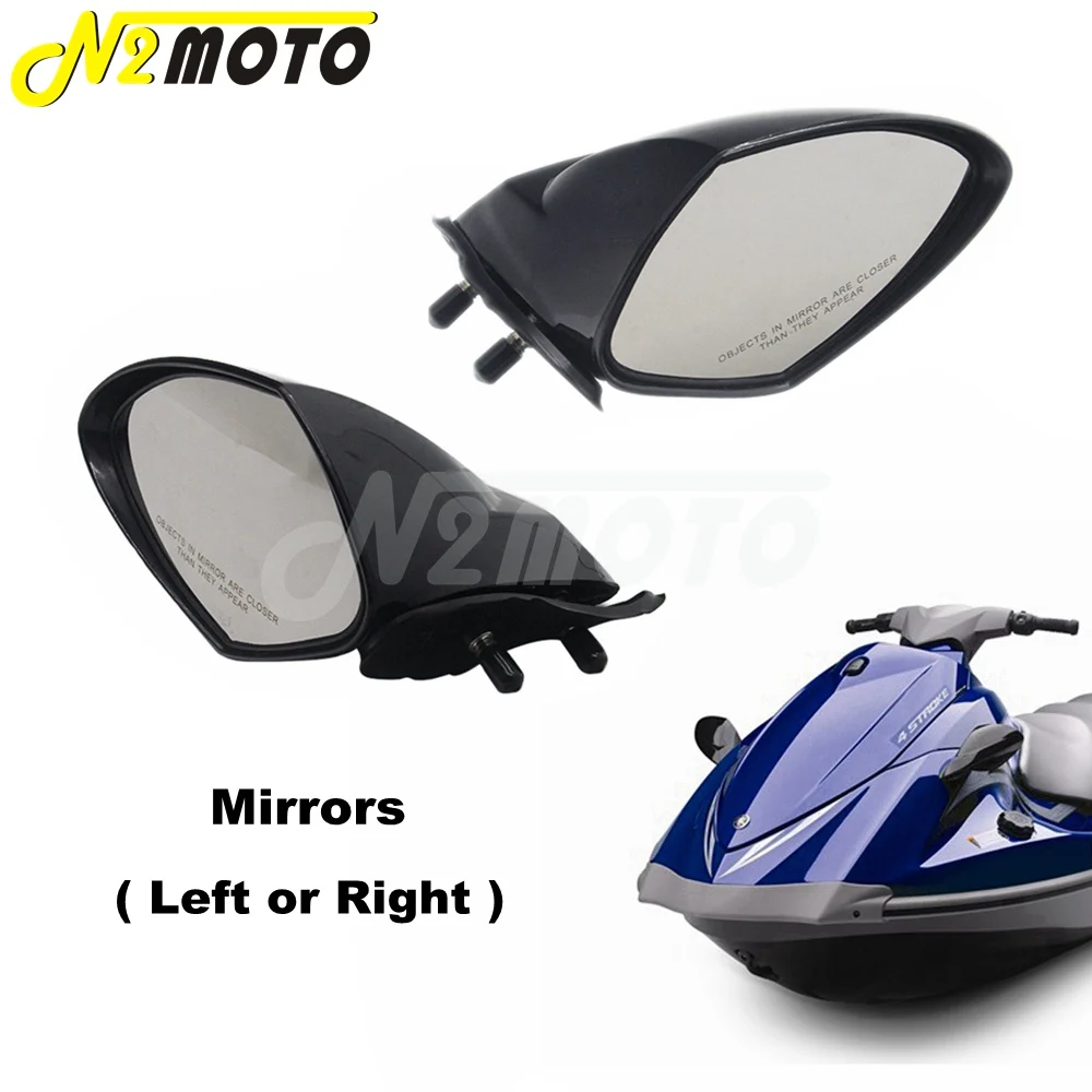 Per Yamaha Vx 110 Wavunner Motorboat Lh & Rh Specchio Nero 2005 2006 2007 2008 2009 Vx110 Deluxe/Cruiser Abs Specchi Retrovisori