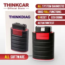 Thinkcar ThinkDiag ECU Coding Actuation Test Print Free All Car Brands Auto Scanner OBD2 Full System Diagnostic Tool 15 Reset