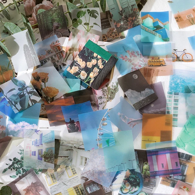 Warm 366pcs Of Van Gogh Color Multi-Style Plant Kraft Paper Diary Stickers Aesthetics Bullet Journal Art Supplies Material Paper 4