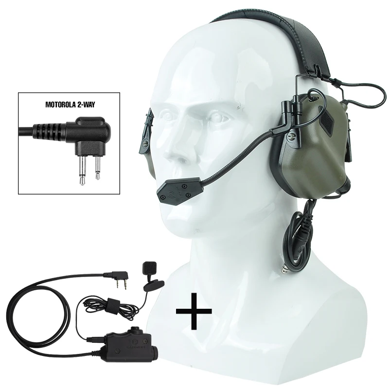 M32-FG and M52-M2 EARMOR тактическая гарнитура M32 MOD3 и M52 PTT наборы подходят для военных и стрельбы шумоподавления наушники Расширение - Color: M32-FG and M52-M2