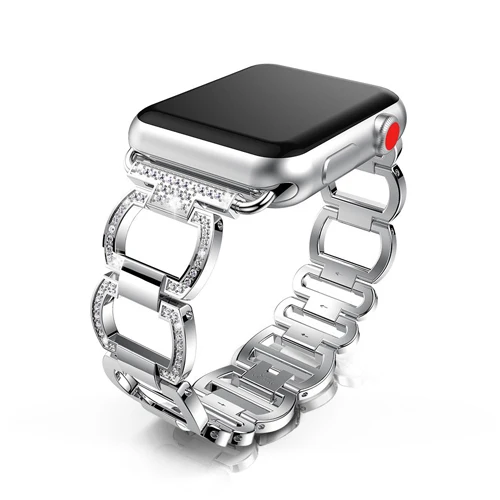 Diamond, сопутствующий браслет, ремешок для apple watch 5/4/3/2/1 apple watch 38 мм, ремешок, 40 мм 42 44 мм наручных часов iwatch, ремешок Стразы wristbelt - Цвет ремешка: silver