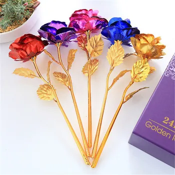 

24K Gold Plated Golden Rose Flower Valentine's Day Wedding Birthday Gifts Girlfriend Gift Available 6 Color Gifts (no box)