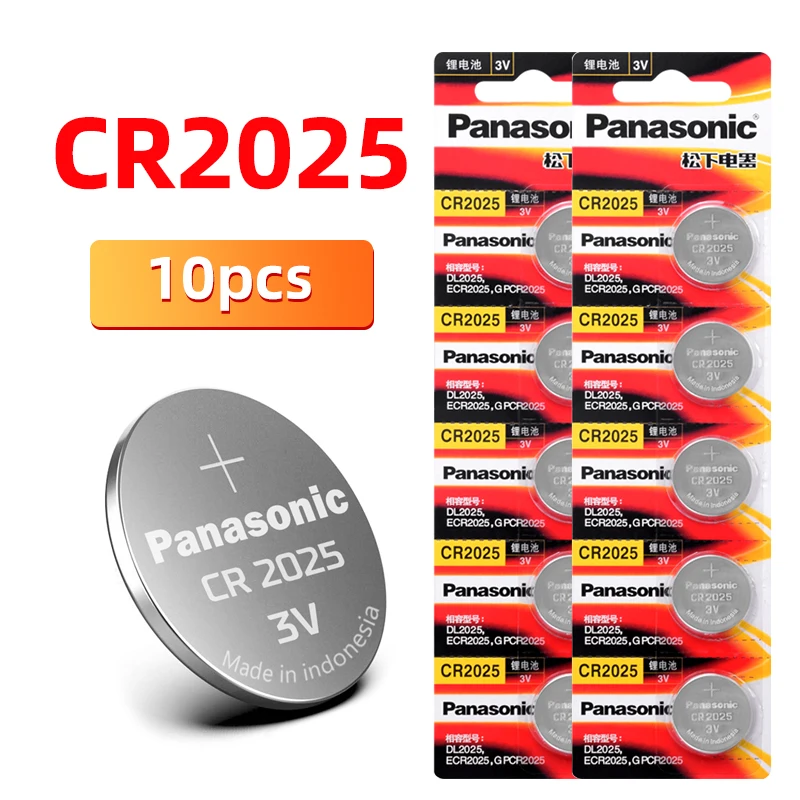 Original de PANASONIC 10 unids/lote cr2025 pilas de botón de 3V de litio juego cámara digital videocámara BR2025 DL2025 CR 2025
