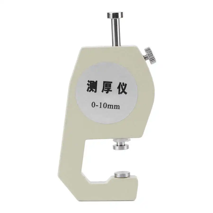 Portable 0-10mm Thickness Gauge Silver Aluminum Alloy High Accuracy Film Paper Jewelry Leather Thickness Meter Measuring Tool