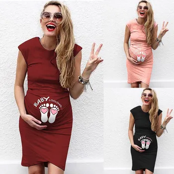 

Summer Women Pregnant Dress Short Sleeve Pregnant Nursing Maternity Dress Solid Print Skirt Fashion Mother maternity dresses new