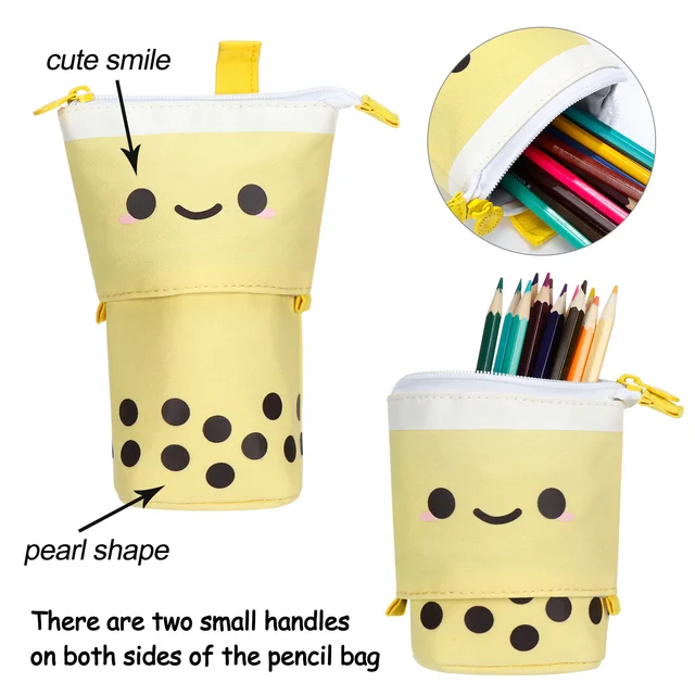 Pencil Case Holder Boba Tea Shape Stationery Bag Student Cosmetic Storage  Bag